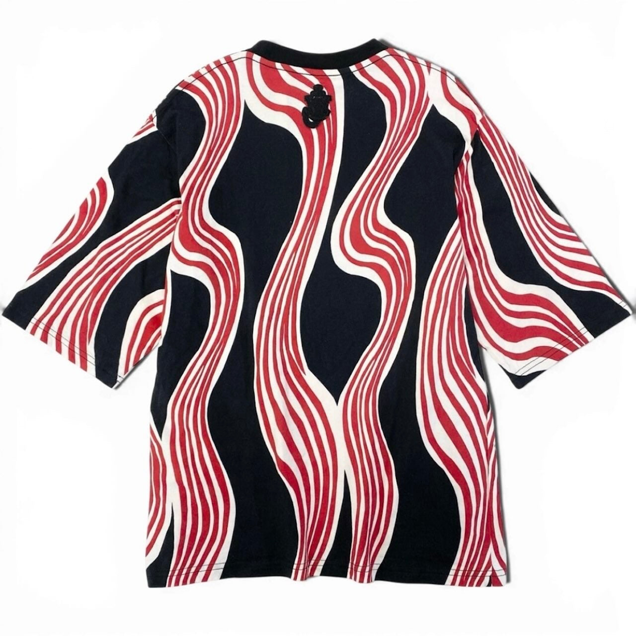 MONCLER モンクレール JW Anderson ALL OVER PRINT SS ブラック レッド コットン 半袖Ｔシャツ メンズ ABP