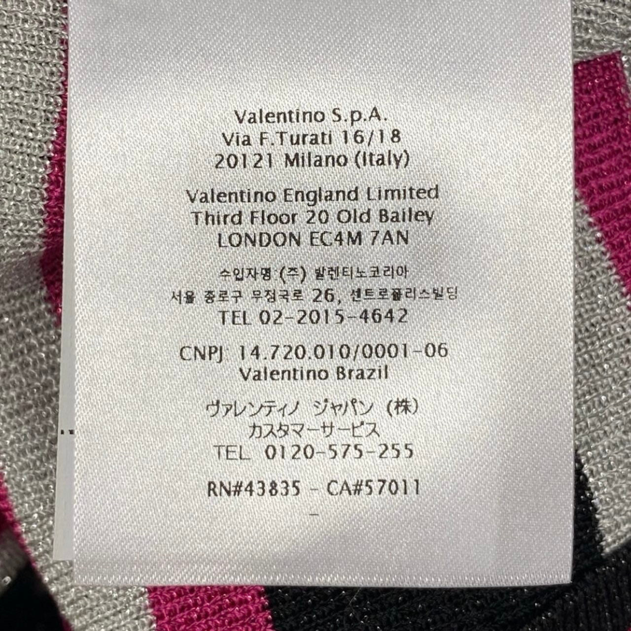 VALENTINO ヴァレンティノ 2021年 袖ロゴ入り ラメ混紡 タイトニットセーター サマーニット マルチカラー レーヨン / ポリエステル ニット レディース SA