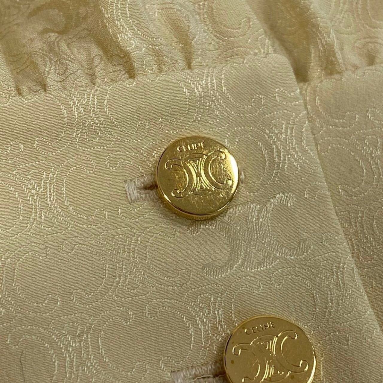 CELINE セリーヌ ラヴァリエール トリオンフ柄 ボウタイ シルクワンピース ロングワンピース ピンク シルク ワンピース レディース SA
