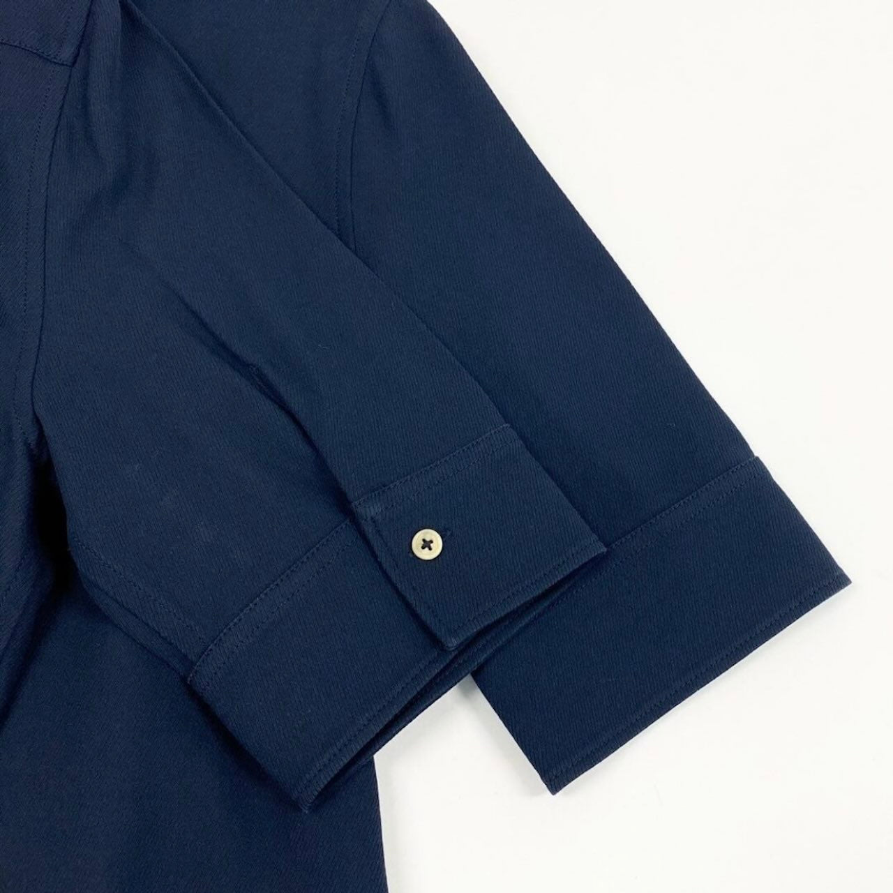 JIL SANDER ジルサンダー シャツワンピース ロングワンピース 半袖 ネイビー コットン / シルク ワンピース レディース AB