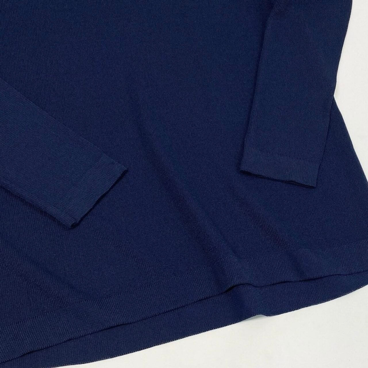 Yves Saint Laurent rive gauche イヴサンローランリヴゴーシュ 長袖ニット ゴールドボタン ネイビー レーヨン ニット レディース AB