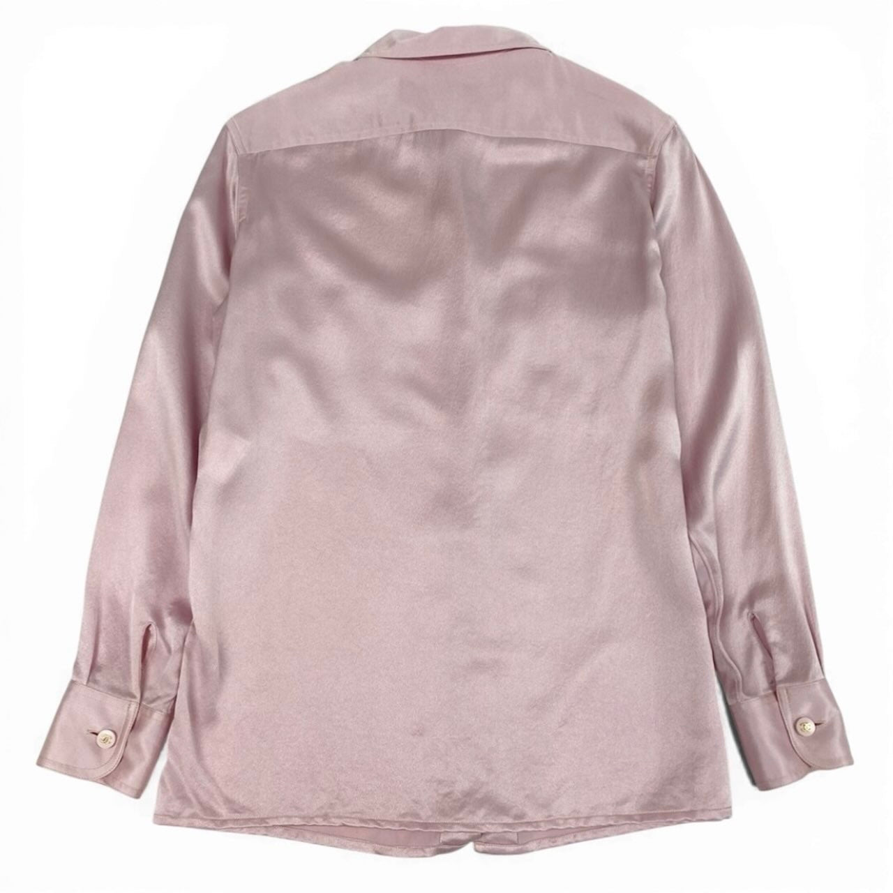 CHANEL シャネル ヴィンテージ 1996年 ココマークボタン シルクシャツ シルクブラウス ピンク シルク ブラウス レディース AB