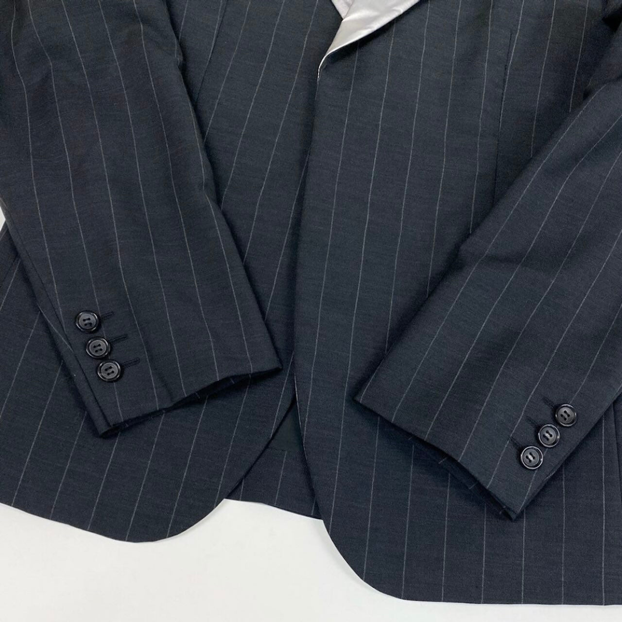 COMME des GARCONS HOMME PLUS コムデギャルソンオムプリュス シルバー襟 ストライプ グレー シルバー ウール / ポリエステル / モヘア キュプラ PG-J037-051-1-1 テーラードジャケット メンズ B