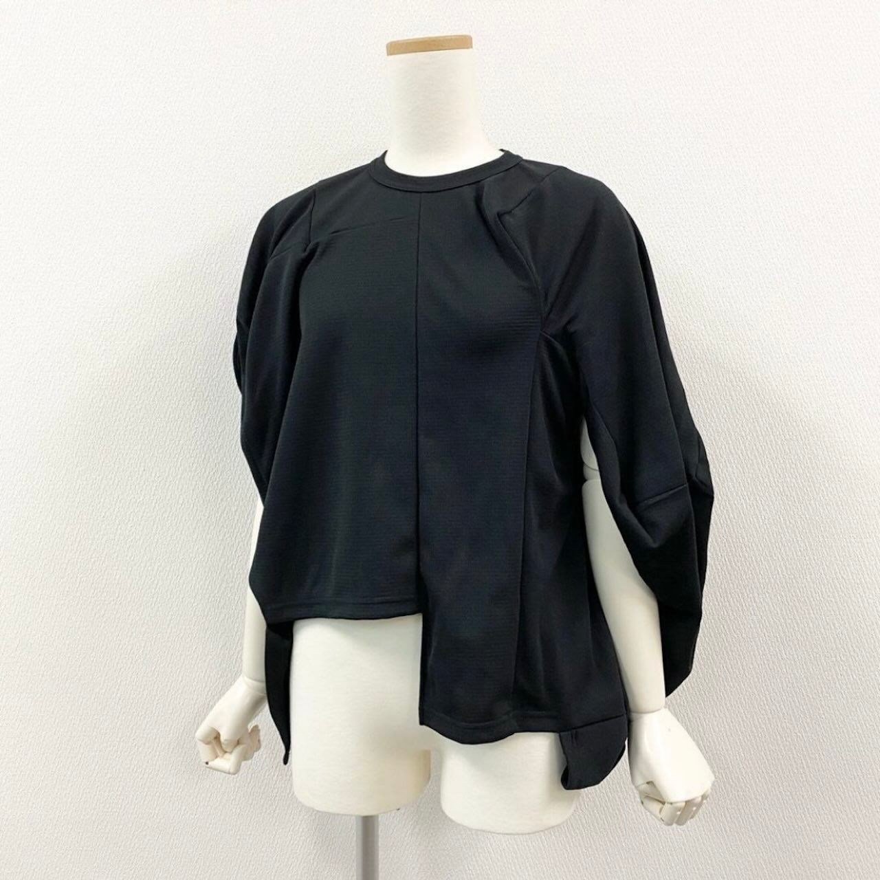 COMME des GARCONS コムデギャルソン 変形カットソー パッチワーク トップス ブラック ポリエステル GL-T018 カットソー レディース AB