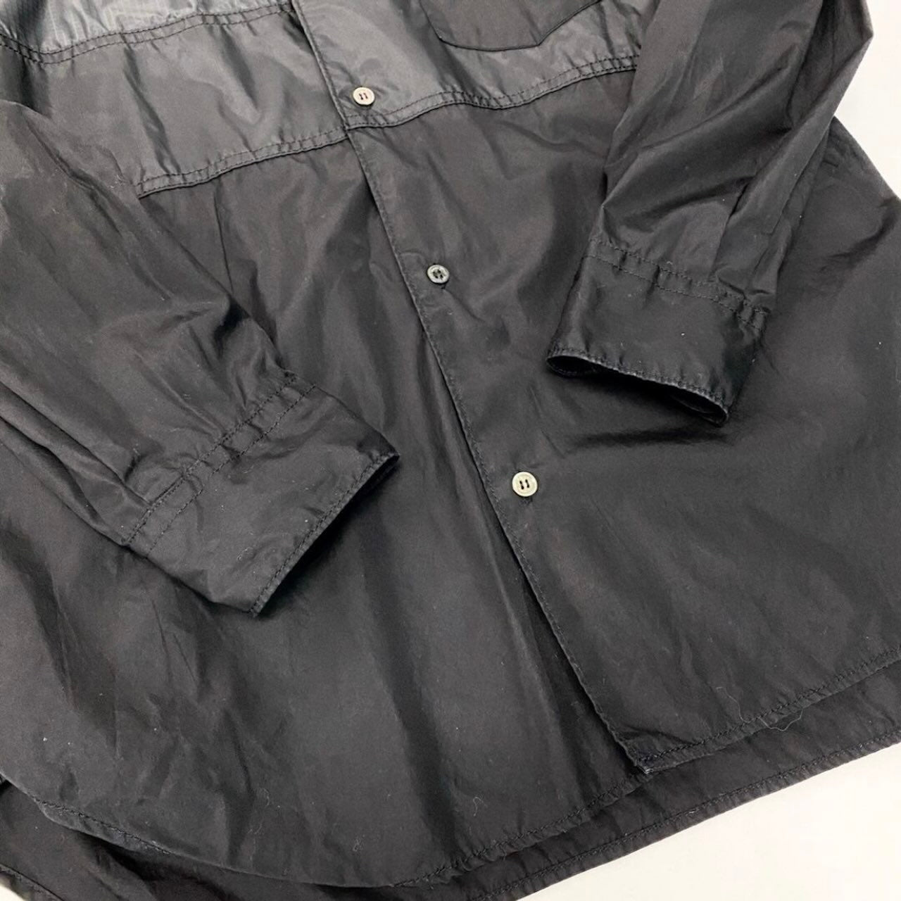 COMME des GARCONS コムデギャルソン パッチワークシャツ 異素材切替 AD2023 ブラック ポリエステル HL-B001 長袖シャツ メンズ B