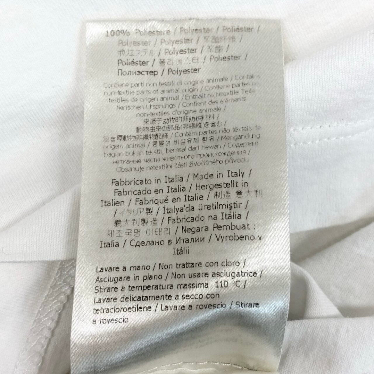 FENDI フェンディ クルーネックTシャツ エンブロイダリーTシャツ 文字刺繍 ホワイト コットン 半袖Ｔシャツ メンズ B