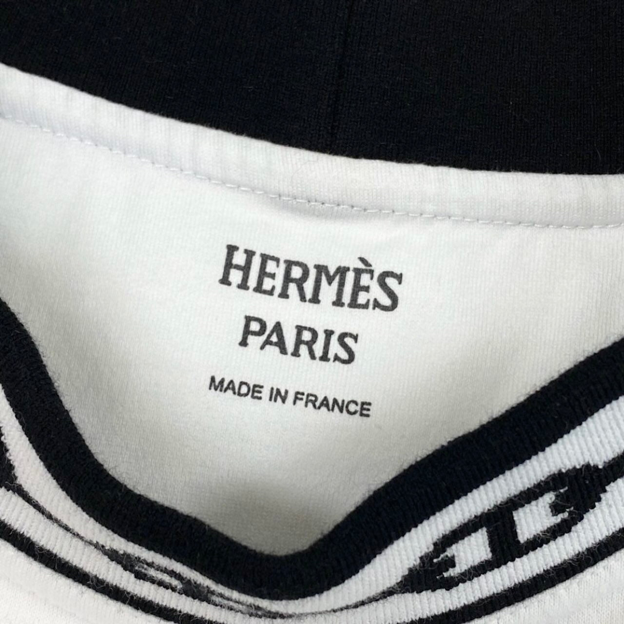 HERMES エルメス シェーヌダンクル リブニット 半袖カットソー ホワイト コットン / ナイロン / ポリウレタン 半袖Ｔシャツ レディース B
