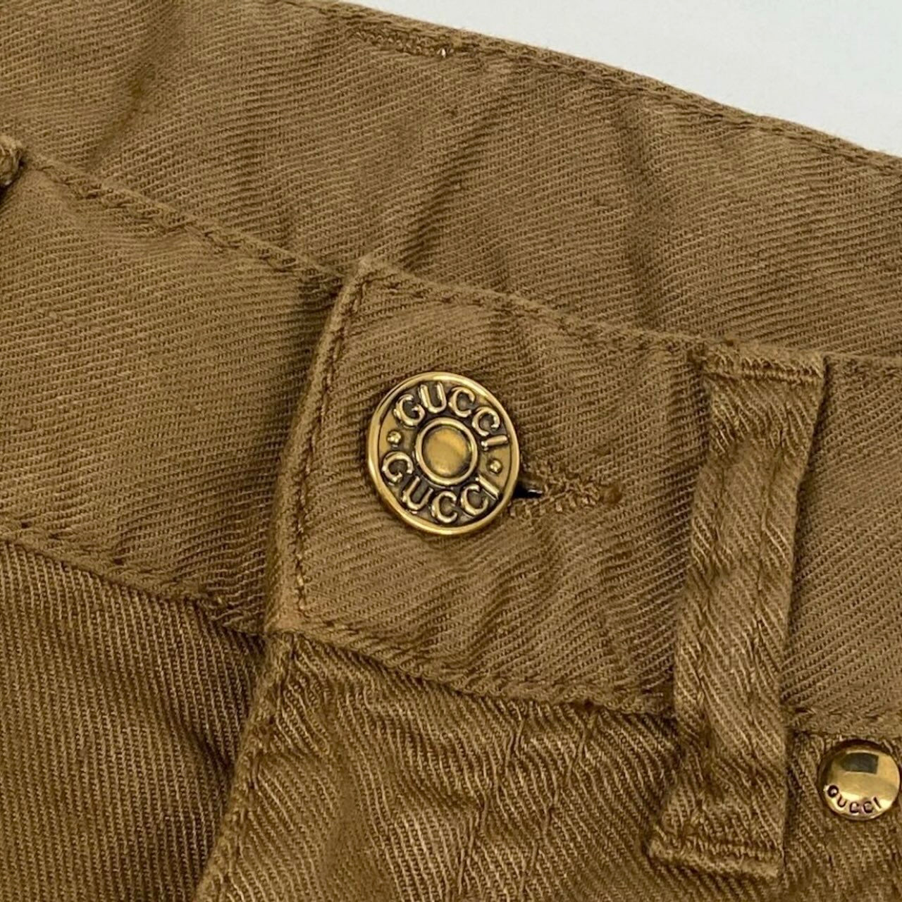 GUCCI グッチ レースアップ ジョッパーパンツ リネンパンツ ライトブラウン リネン / コットン / ポリウレタン 牛革 パンツ レディース AB