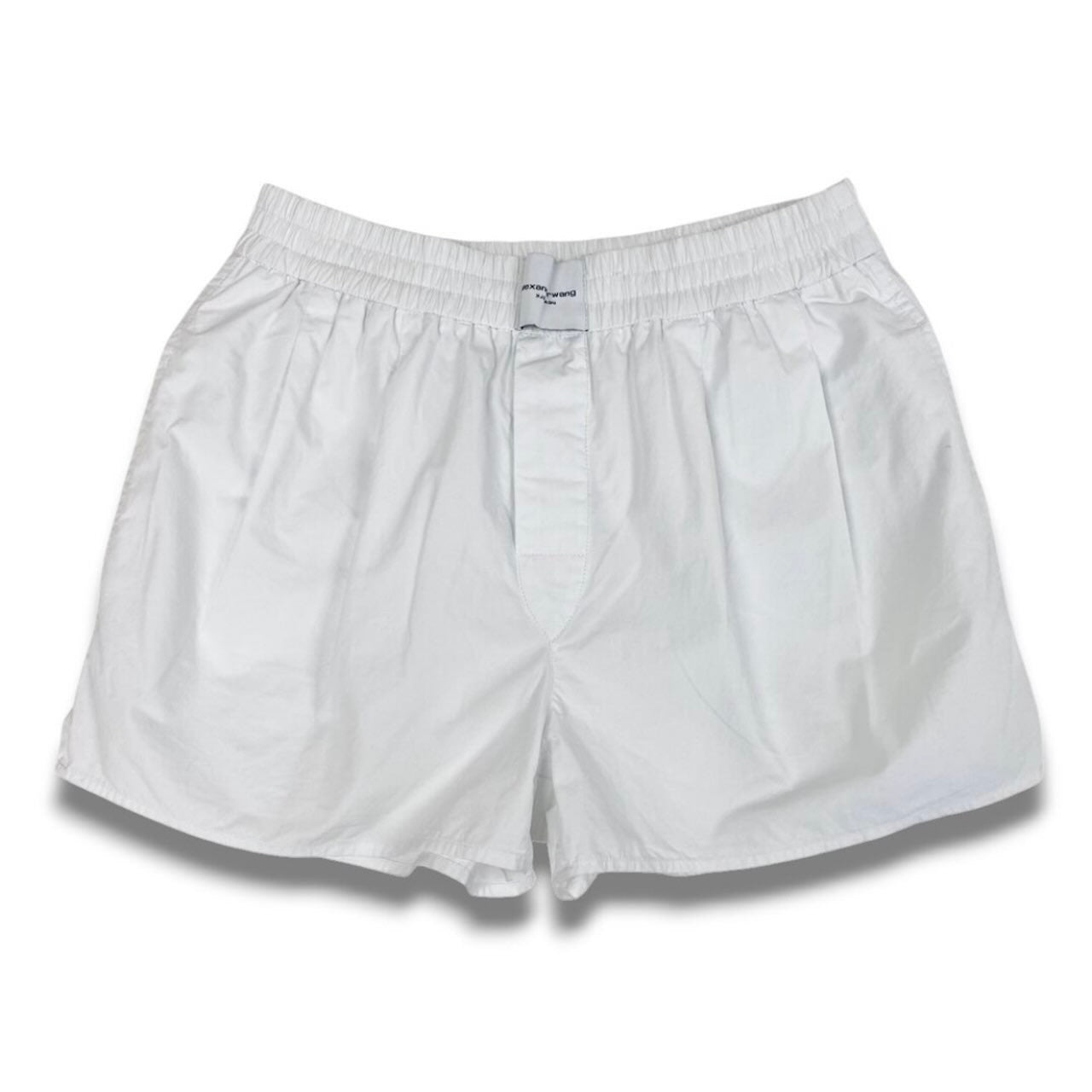 Alexander Wang アレキサンダーワン ウエストロゴ ハーフパンツ ホワイト コットン ショートパンツ レディース B