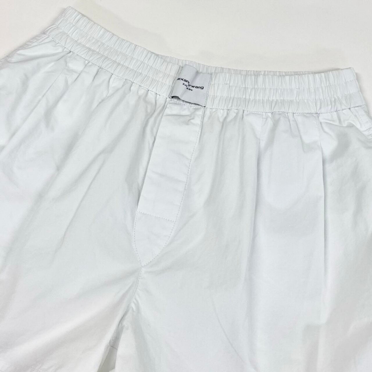 Alexander Wang アレキサンダーワン ウエストロゴ ハーフパンツ ホワイト コットン ショートパンツ レディース B