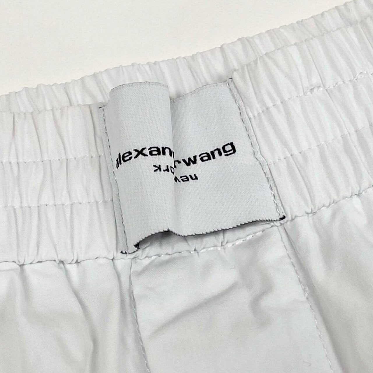 Alexander Wang アレキサンダーワン ウエストロゴ ハーフパンツ ホワイト コットン ショートパンツ レディース B