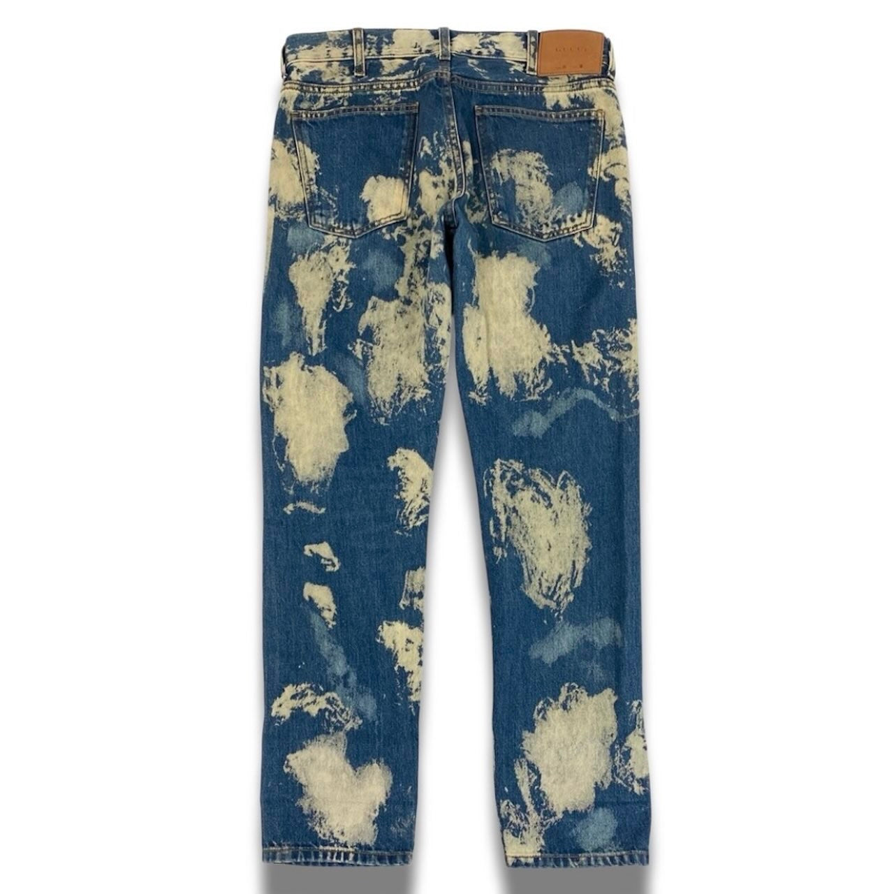 GUCCI グッチ 2017 スタッズ ブリーチ デニム ミケーレ ブルー コットン デニムパンツ メンズ AB