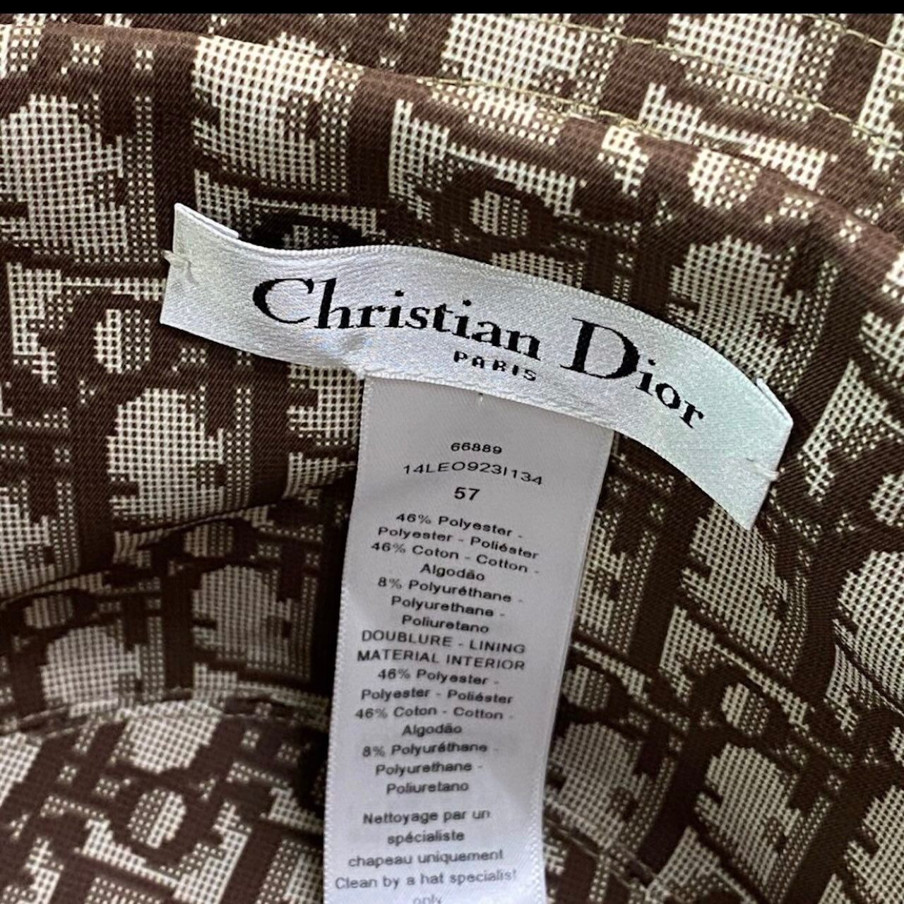 Christian Dior クリスチャンディオール レオパード トロッター リバーシブル バケットハット リバーシブル ブラウン/ベージュ ポリエステル / コットン / ポリウレタン ハット レディース S