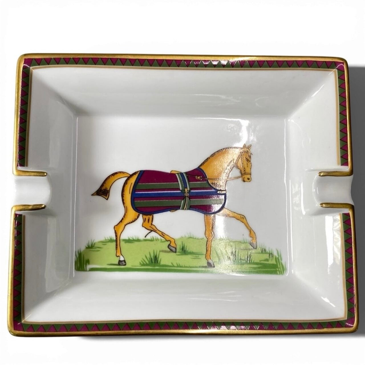 HERMES エルメス Cigar Ashtray Horse マルチカラー 陶器 アッシュトレイ レディース ABP