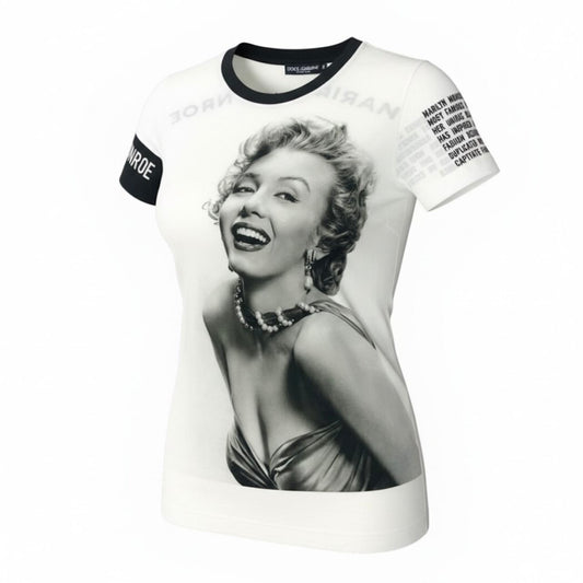DOLCE&GABBANA ドルチェアンドガッバーナ マリリンモンロー Tシャツ Marilyn Monroe T-shirt ホワイト コットン 半袖Ｔシャツ レディース SA
