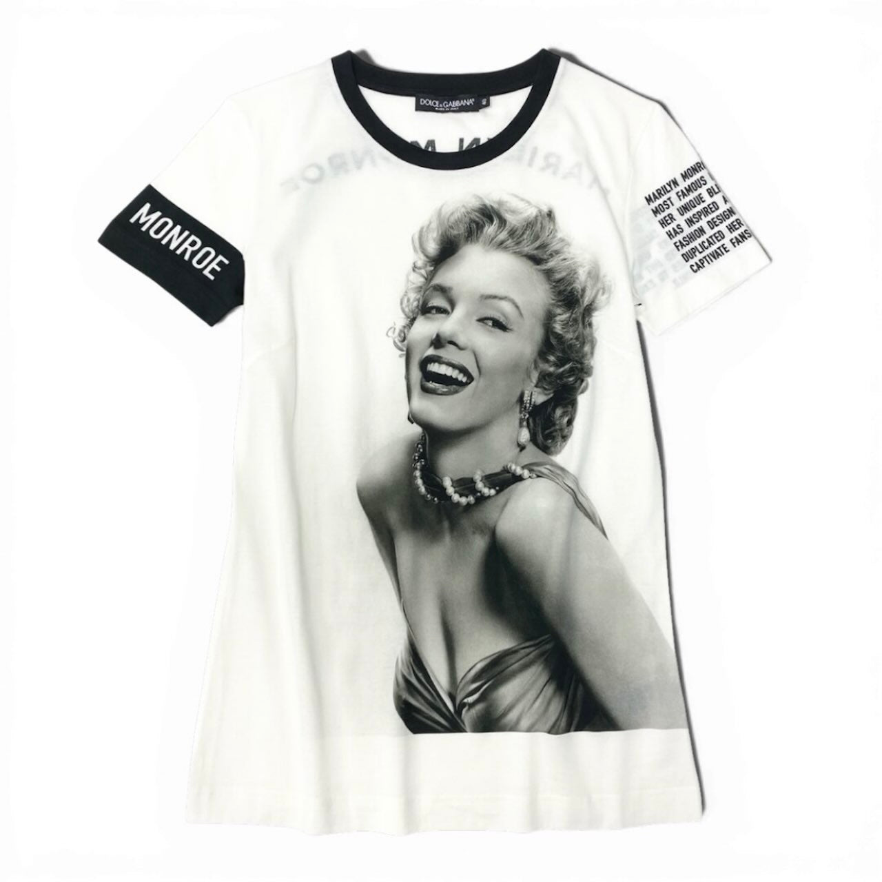 DOLCE&GABBANA ドルチェアンドガッバーナ マリリンモンロー Tシャツ Marilyn Monroe T-shirt ホワイト コットン 半袖Ｔシャツ レディース SA
