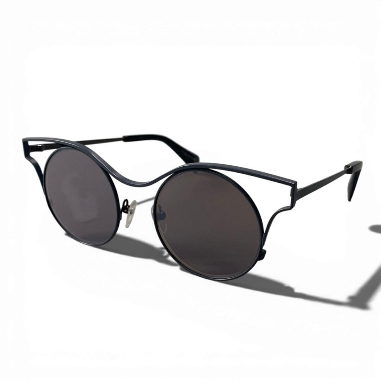 Yohji Yamamoto ヨウジヤマモト クラウンパント ブラック グレー メタル YY7014 サングラス ラウンド メンズ ABP