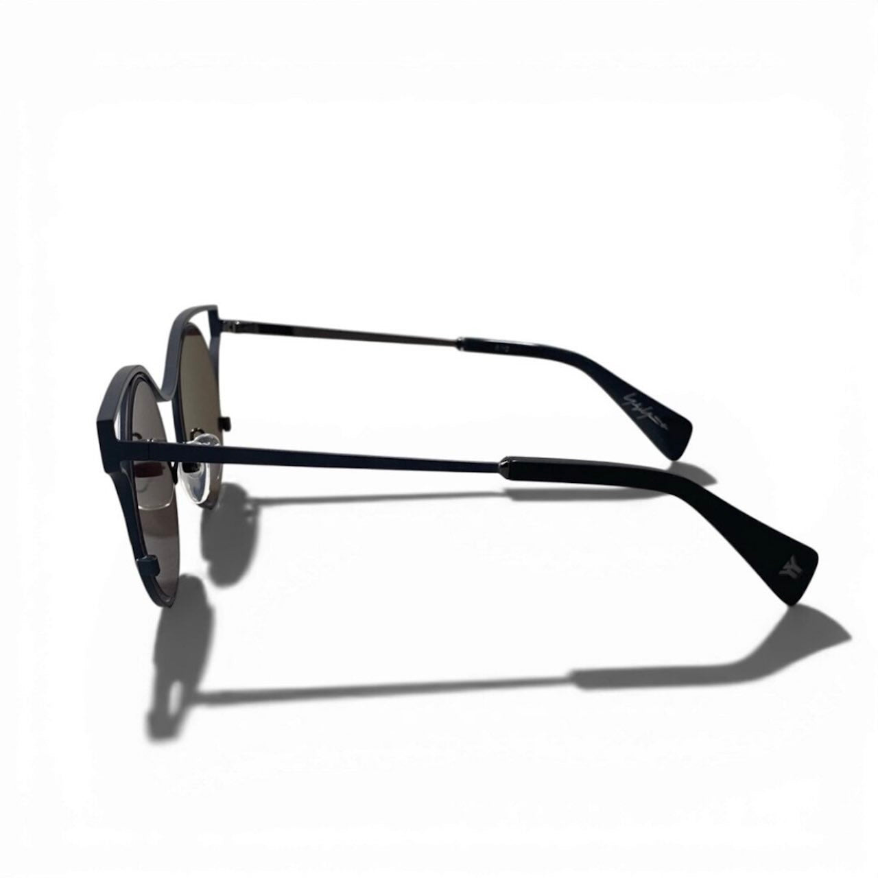 Yohji Yamamoto ヨウジヤマモト クラウンパント ブラック グレー メタル YY7014 サングラス ラウンド メンズ ABP