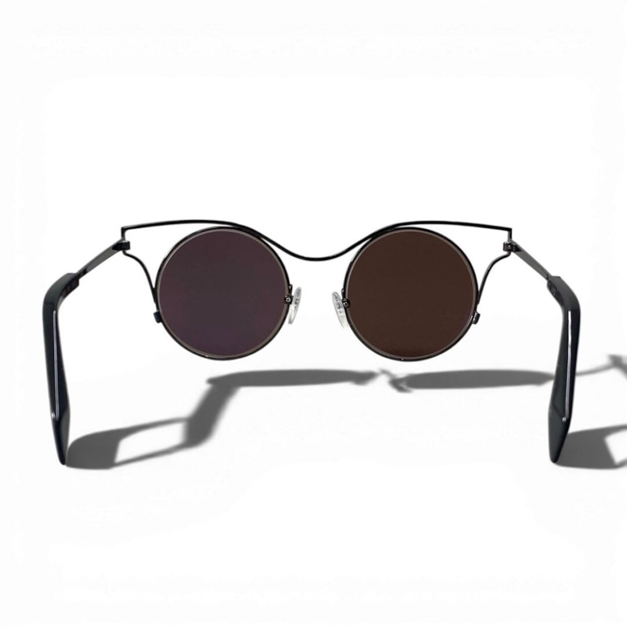 Yohji Yamamoto ヨウジヤマモト クラウンパント ブラック グレー メタル YY7014 サングラス ラウンド メンズ ABP