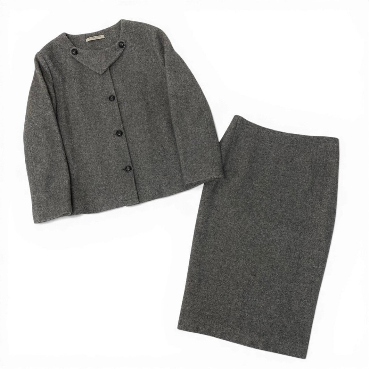 BOTTEGA VENETA ボッテガ・ヴェネタ スカートセットアップ ジャケット スカート アンゴラ混 グレー アンゴラ / ウール / レーヨン　ナイロン　キュプラ　シルク セットアップ レディース AB