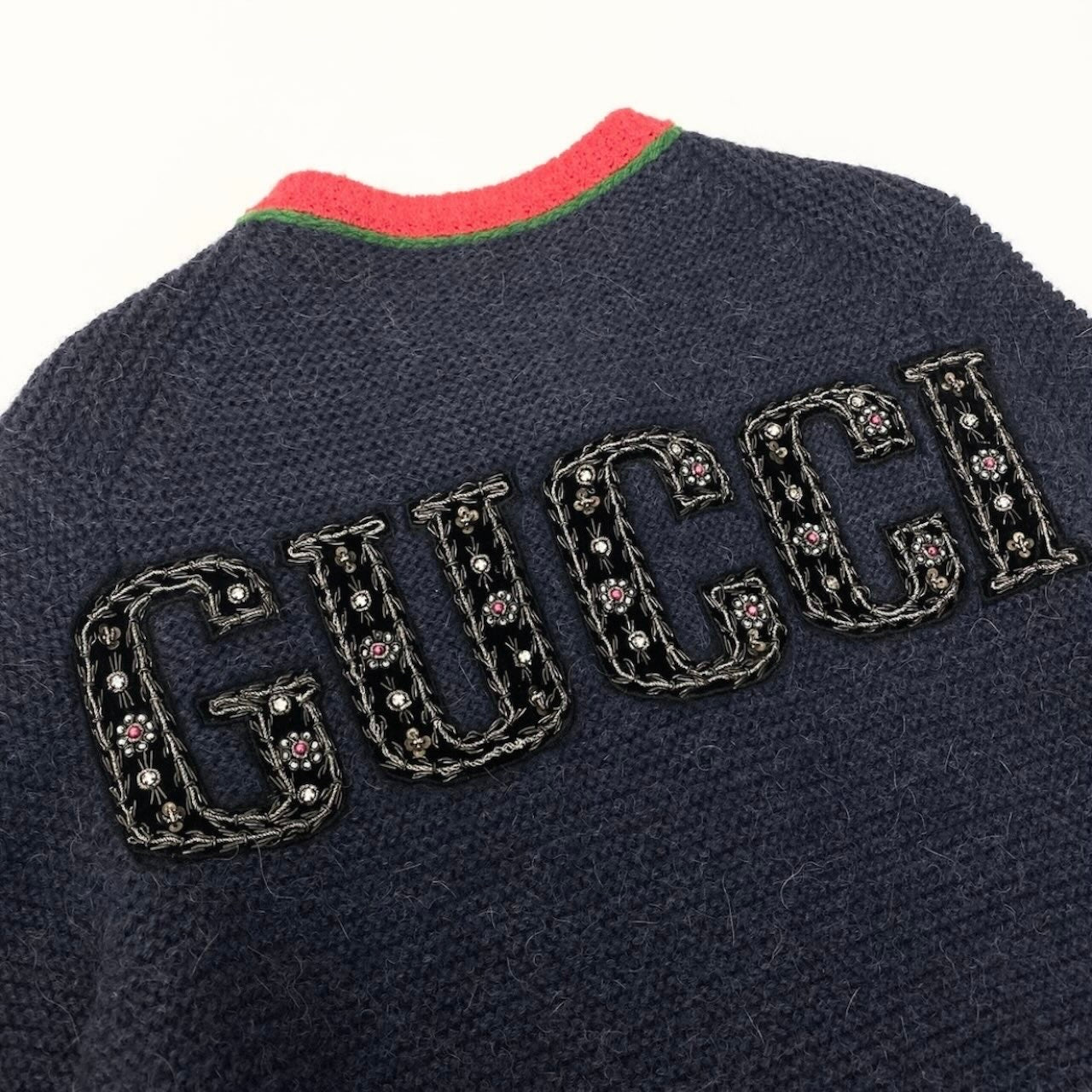 GUCCI グッチ × NYヤンキース ウールニットロングカーディガン インターロッキングGボタン ネイビー アルパカ / ウール / シルク 543419 カーディガン ニットコート レディース AB