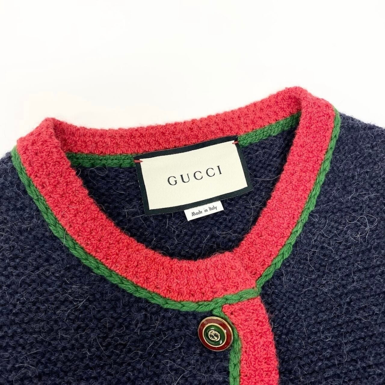 GUCCI グッチ × NYヤンキース ウールニットロングカーディガン インターロッキングGボタン ネイビー アルパカ / ウール / シルク 543419 カーディガン ニットコート レディース AB