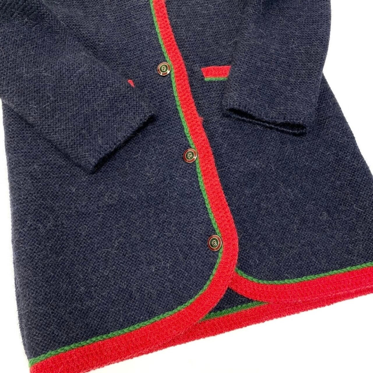 GUCCI グッチ × NYヤンキース ウールニットロングカーディガン インターロッキングGボタン ネイビー アルパカ / ウール / シルク 543419 カーディガン ニットコート レディース AB
