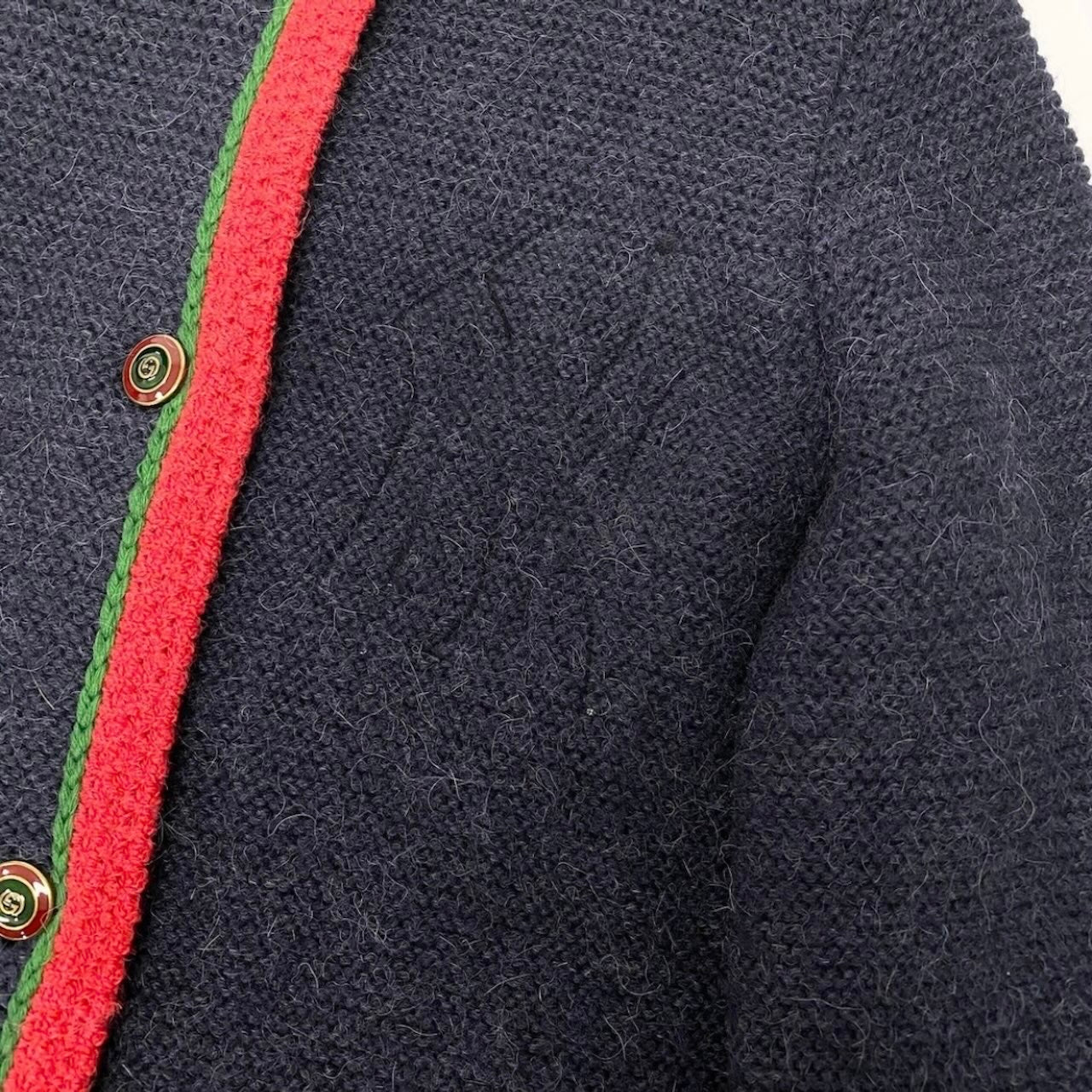 GUCCI グッチ × NYヤンキース ウールニットロングカーディガン インターロッキングGボタン ネイビー アルパカ / ウール / シルク 543419 カーディガン ニットコート レディース AB