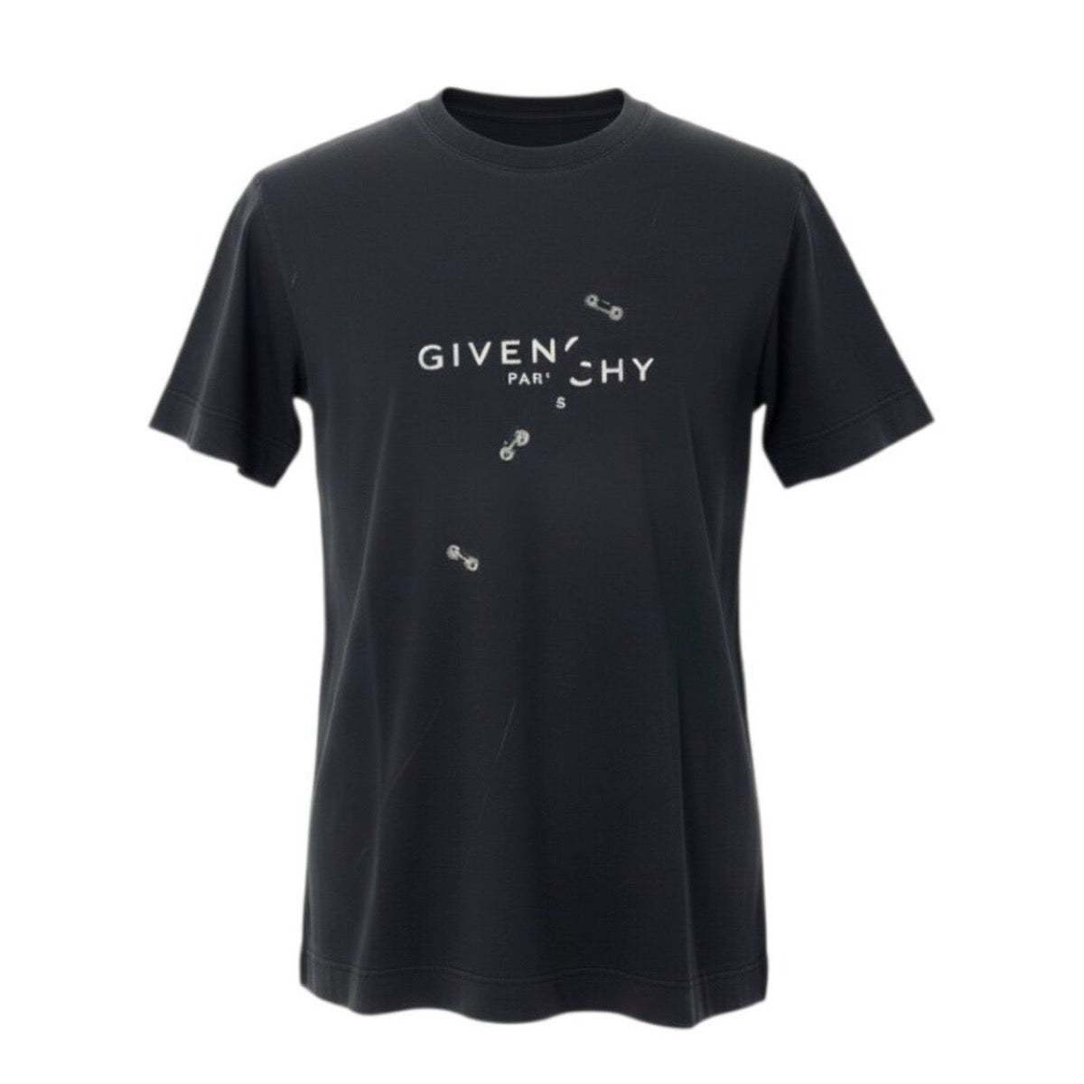 Givenchy ジバンシー ブランドロゴプリント トップス ブラック コットン 半袖Ｔシャツ メンズ AB