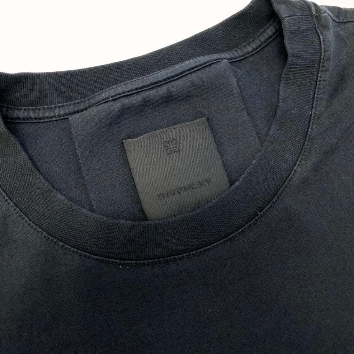 Givenchy ジバンシー ブランドロゴプリント トップス ブラック コットン 半袖Ｔシャツ メンズ AB
