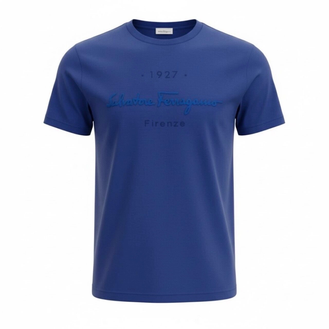 Salvatore Ferragamo サルヴァトーレフェラガモ ブランドロゴTシャツ ブルー コットン 半袖Ｔシャツ レディース AB