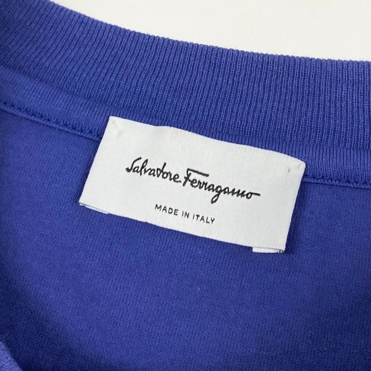 Salvatore Ferragamo サルヴァトーレフェラガモ ブランドロゴTシャツ ブルー コットン 半袖Ｔシャツ レディース AB