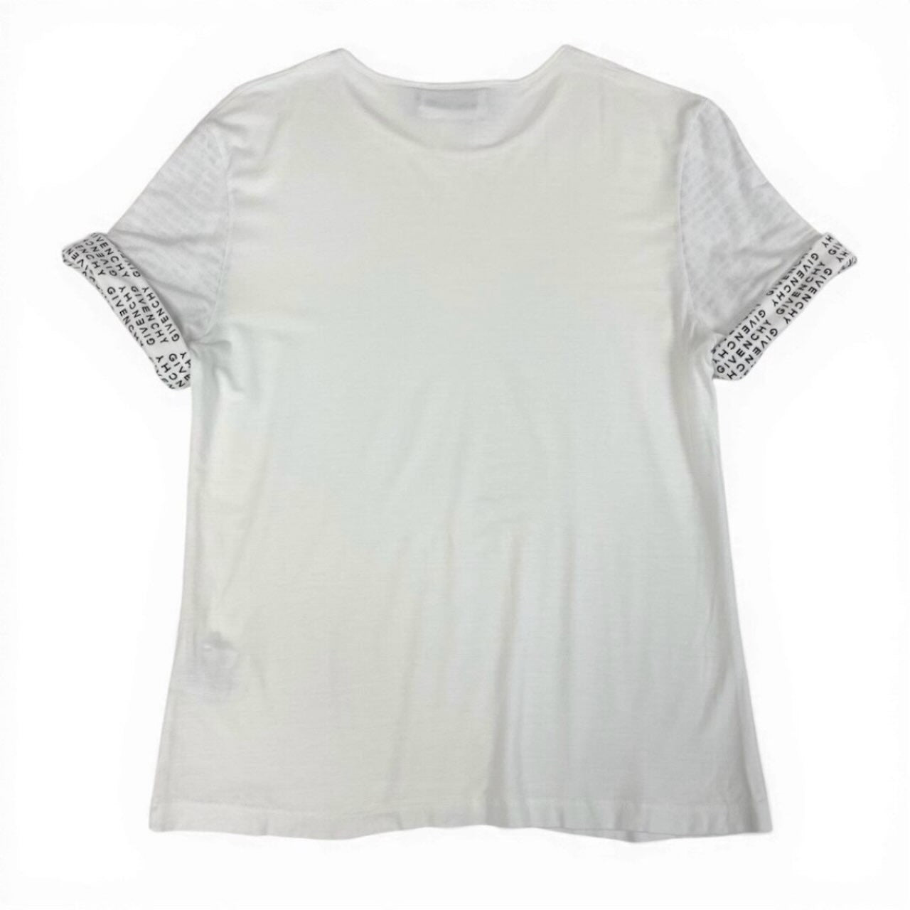 Givenchy ジバンシー リーブブランドロゴ ストレッチ素材 トップスカットソー ホワイト レーヨン / スパンデックス 半袖Ｔシャツ レディース AB