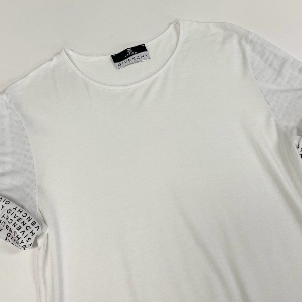 Givenchy ジバンシー リーブブランドロゴ ストレッチ素材 トップスカットソー ホワイト レーヨン / スパンデックス 半袖Ｔシャツ レディース AB
