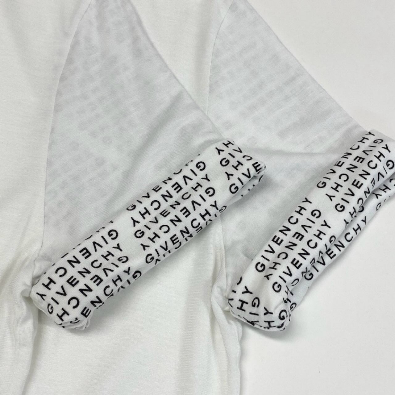 Givenchy ジバンシー リーブブランドロゴ ストレッチ素材 トップスカットソー ホワイト レーヨン / スパンデックス 半袖Ｔシャツ レディース AB