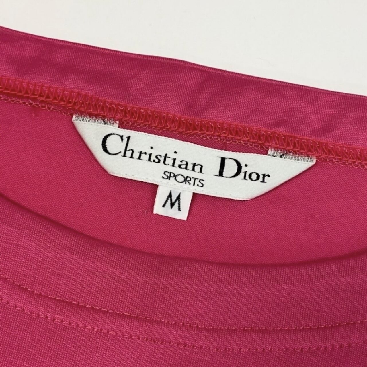 Christian Dior クリスチャンディオール ブランドロゴ刺繍 トップスカットソー ピンク コットン 半袖Ｔシャツ レディース AB