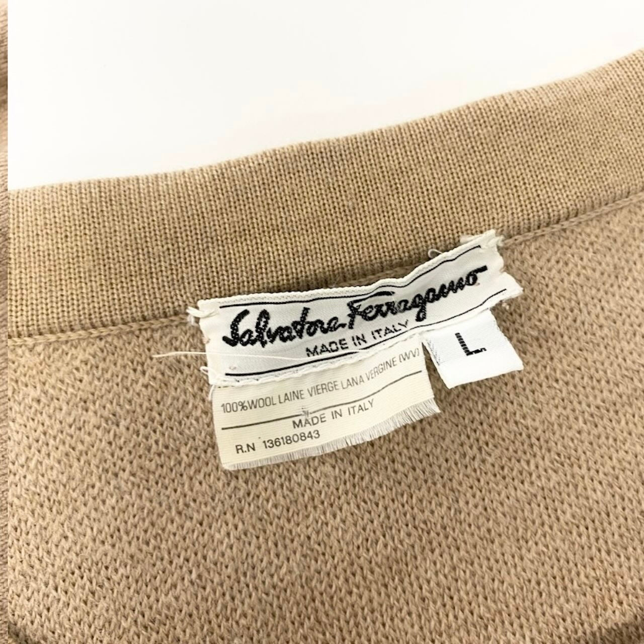 Salvatore Ferragamo サルヴァトーレフェラガモ ニットタイトスカート ウールスカート キルティング ベージュ ウール スカート レディース AB