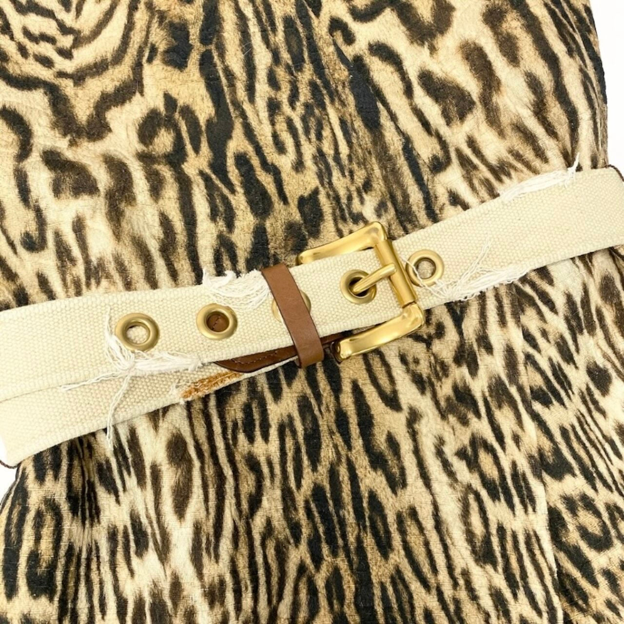 Chloe クロエ レオパード レオパード ジャガード織 ベルテッドコート ベージュ コットン その他アウター レディース SA