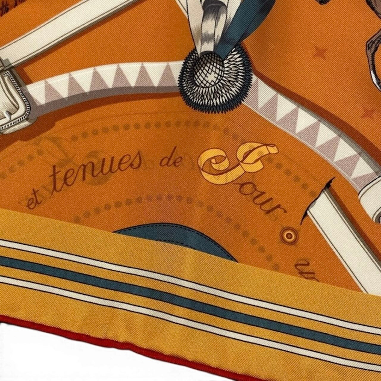 HERMES エルメス 2026年 カレ90 ダブルフェイス 馬着 シルクスカーフ オレンジ シルク スカーフ レディース AB