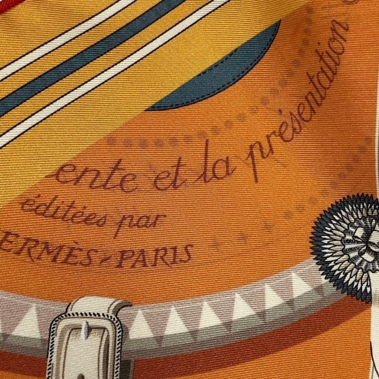 HERMES エルメス 2026年 カレ90 ダブルフェイス 馬着 シルクスカーフ オレンジ シルク スカーフ レディース AB