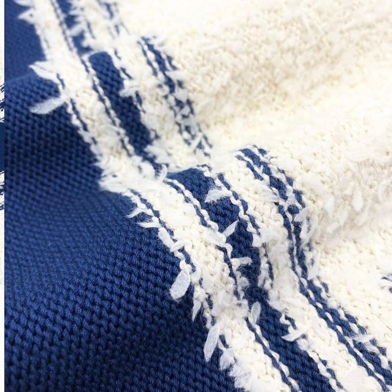CHANEL シャネル 2019 クルーズライン ミニスカート ココマーク ホワイト ブルー コットン / ポリアミド / シルク スカート レディース ABP