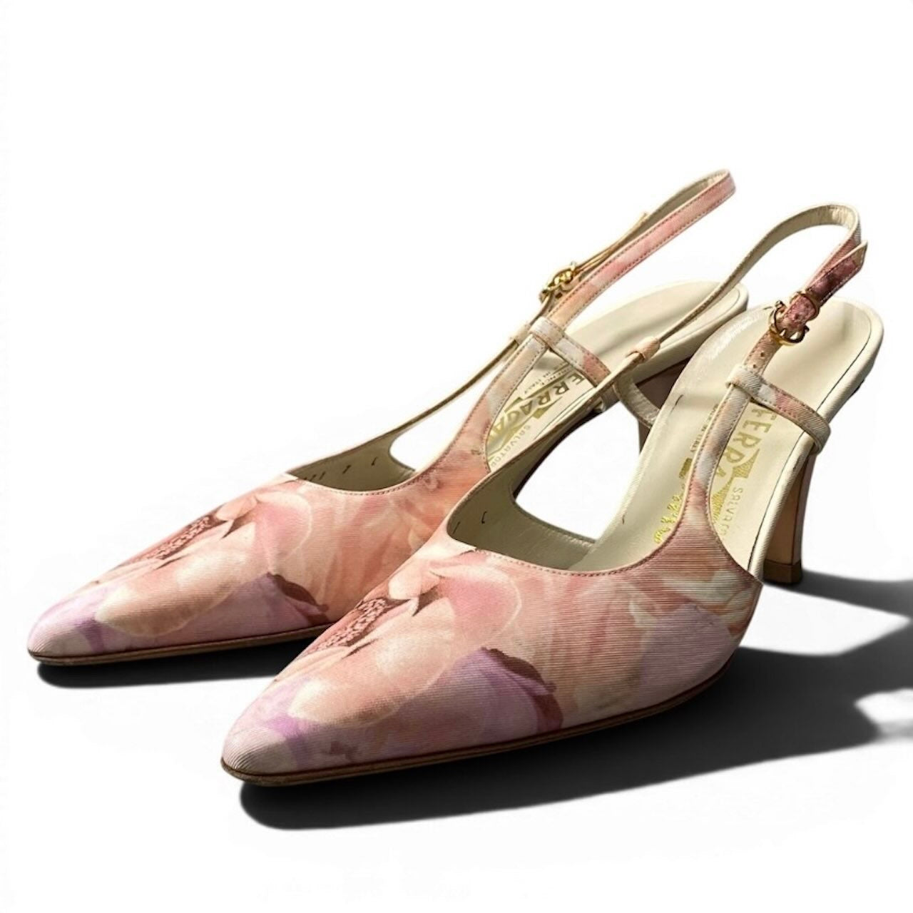 Salvatore Ferragamo サルヴァトーレフェラガモ ミュール ストラップサンダル ピンク サテン サンダル レディース B