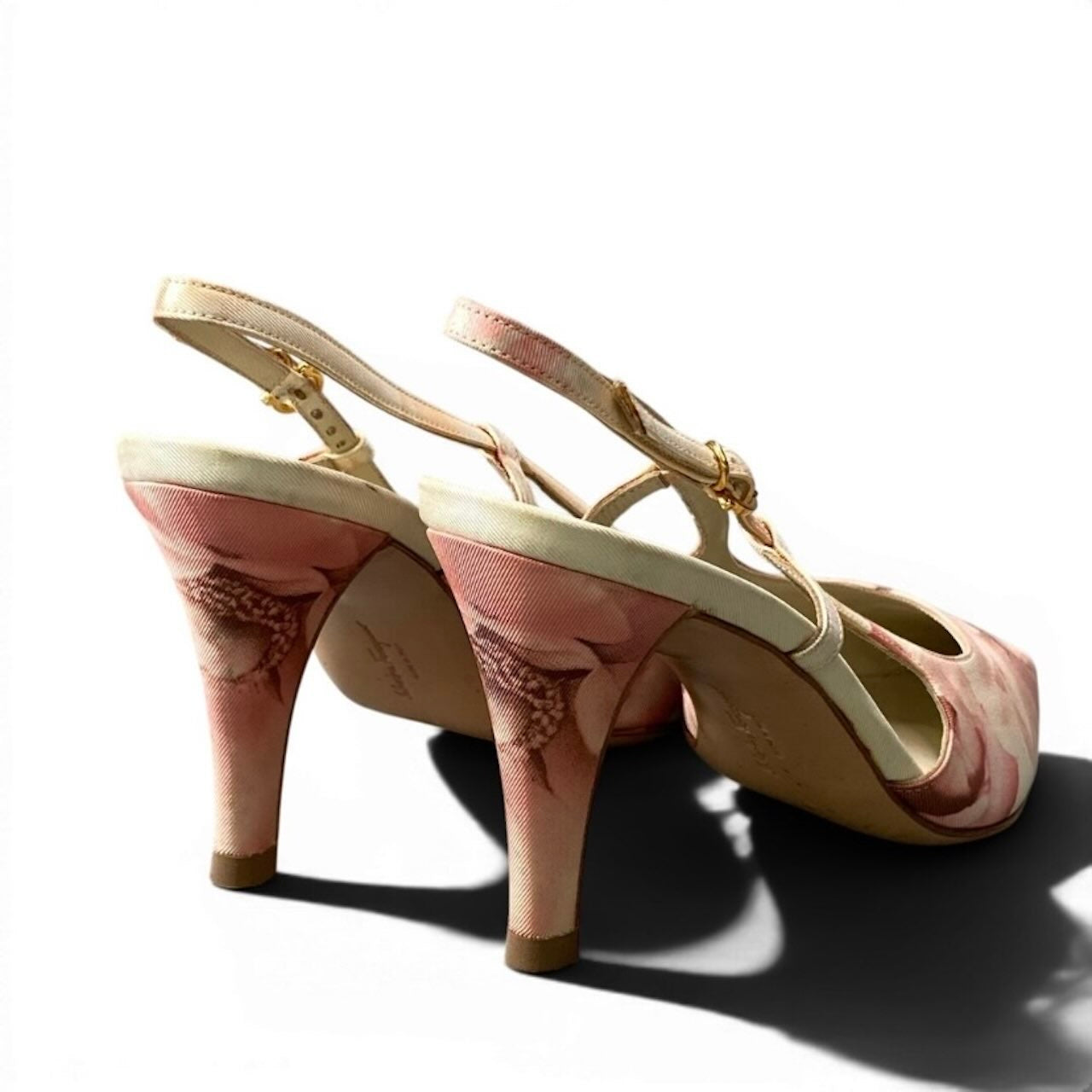 Salvatore Ferragamo サルヴァトーレフェラガモ ミュール ストラップサンダル ピンク サテン サンダル レディース B