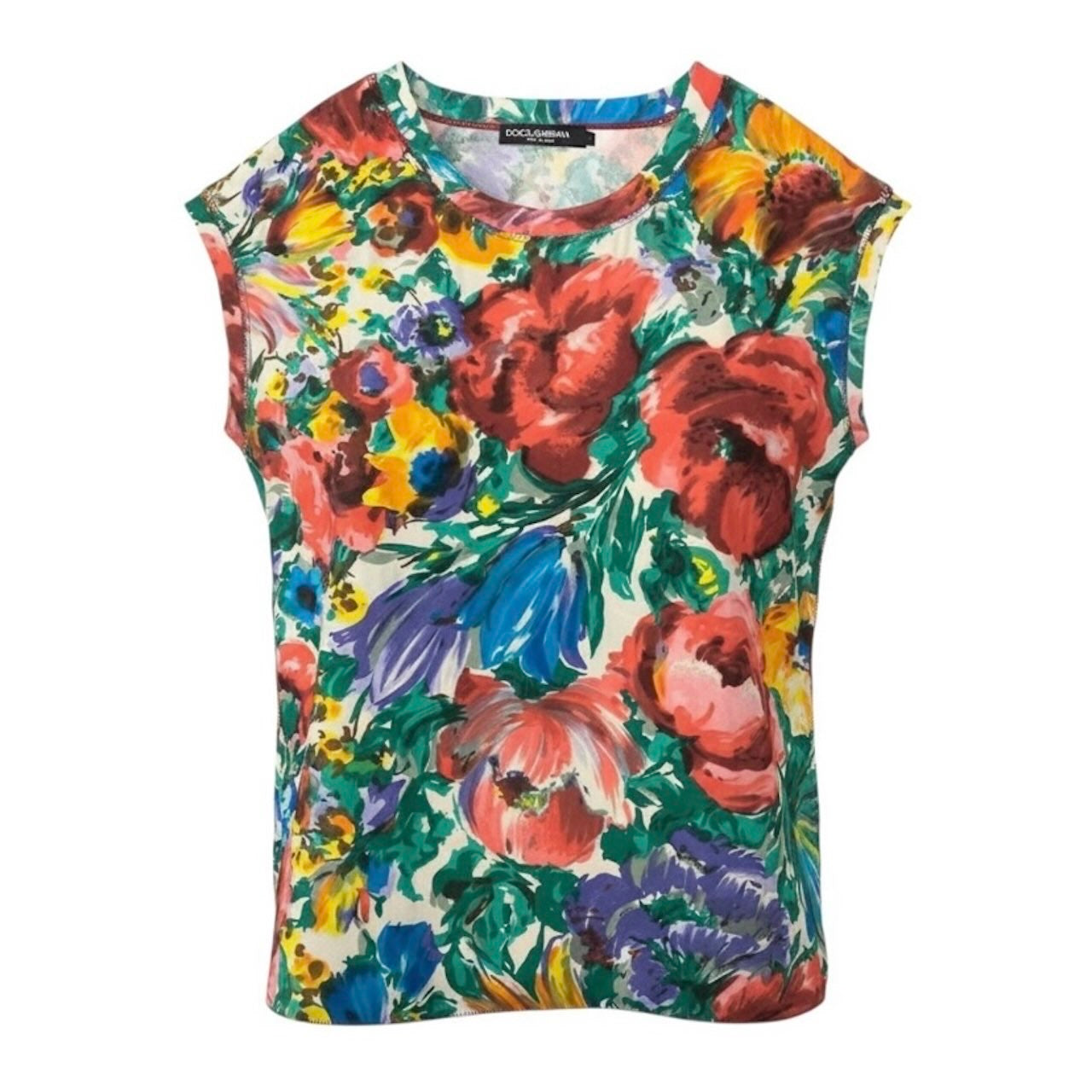 DOLCE&GABBANA ドルチェアンドガッバーナ 花柄 ブラウス ノースリーブブラウス マルチカラー シルク ブラウス レディース SA