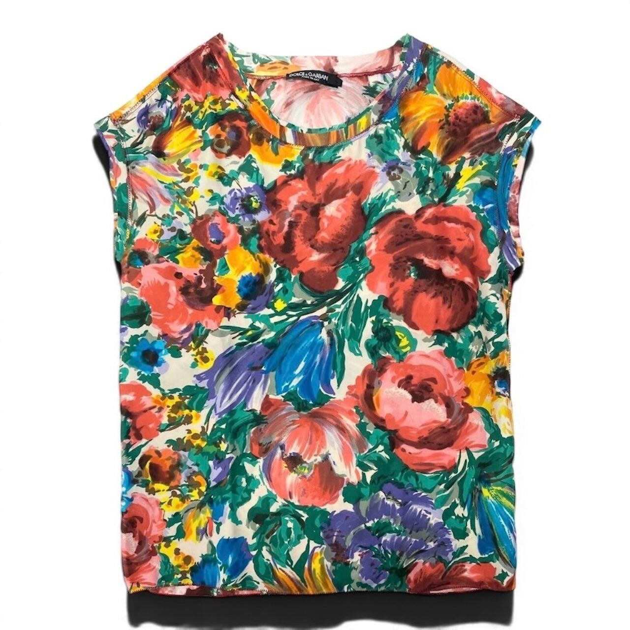 DOLCE&GABBANA ドルチェアンドガッバーナ 花柄 ブラウス ノースリーブブラウス マルチカラー シルク ブラウス レディース SA