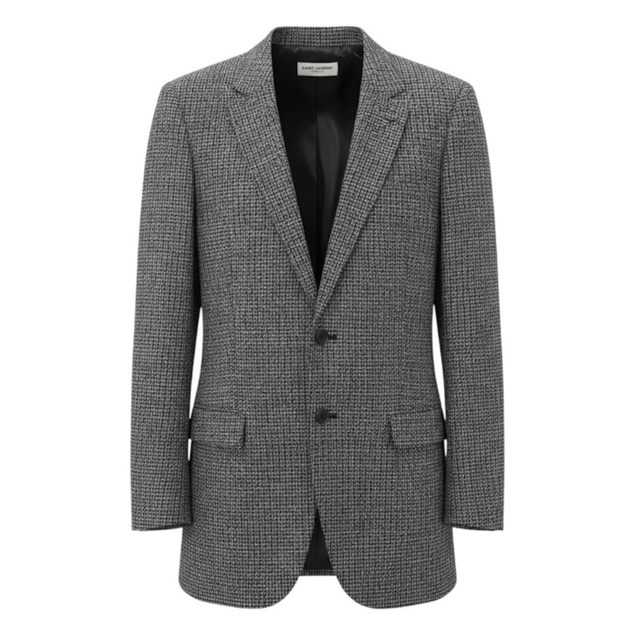 SAINT LAURENT サンローラン ツイードジャケット グレー ウール テーラードジャケット メンズ SA