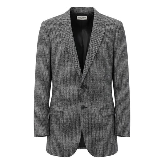 SAINT LAURENT サンローラン ツイードジャケット グレー ウール テーラードジャケット メンズ SA