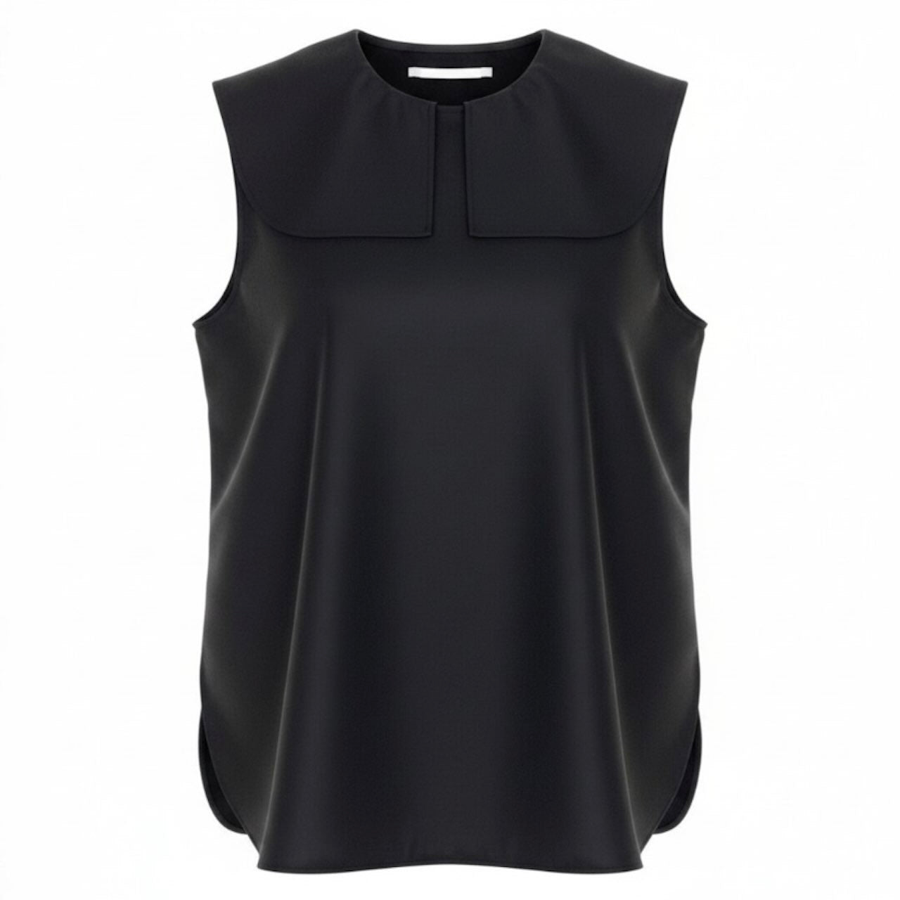 JIL SANDER ジルサンダー 襟付 ノースリーブブラウス ブラック レーヨン / シルク ブラウス レディース ABP