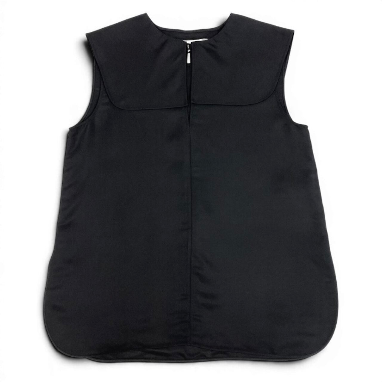 JIL SANDER ジルサンダー 襟付 ノースリーブブラウス ブラック レーヨン / シルク ブラウス レディース ABP