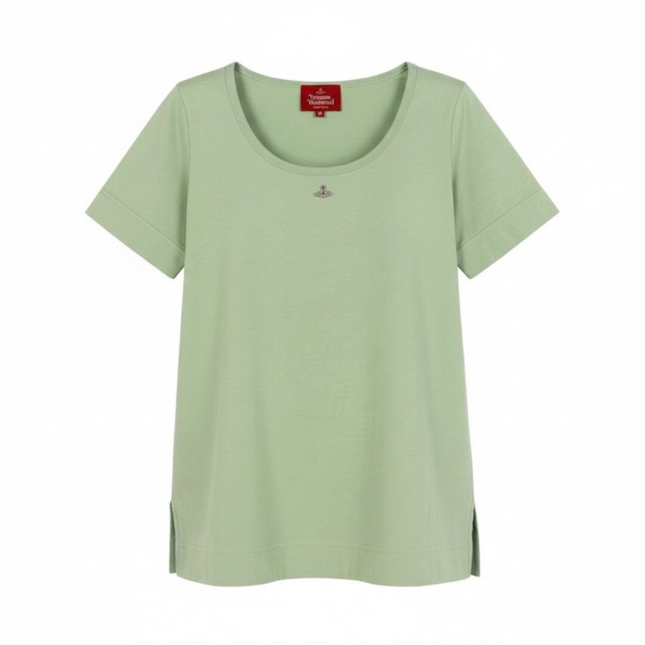 Vivienne Westwood Red Label ヴィヴィアンウエストウッド レッドレーベル オーブ刺繍 カットソー ライトグリーン コットン 半袖Ｔシャツ レディース ABP
